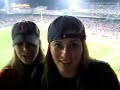 jill and kate have made a video with kelly in the red sox game. kelly is singing and making jokes in the video.