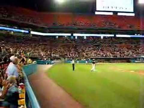 Florida Marlins SS #2 Hanley Ramirez homers to left field