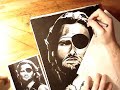 Time laspe Snake Plissken charcoal drawing Time laspe Snake Plissken charcoal drawing