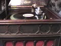 this is played on an S 19. This is my travel model that i take to phonograph events to play my diamond discs. it has the bottom of the cabinet cut off(where the records would be stored.so its like a B 19. lol.its looks great.it does have the plywood bottom across the base of the underneath. and was like that when i bought it.. It was really solid and sound case wise. the spring and motor were in excellent shape. it runs very quiet. the only thing i did was put a coat of finish on it and clean it up inside and out and lube it up a bit.. only cost me 150 bucks i was fortunate enough to purchase a DANCE reproducer from an aquaintance of mine. its solid and appears to be brand new. the stylus is the original. i had new gaskets put in it. the finish is the original nickle finish, it shines like new, and sounds like it too...i spent 245 on the dance reproducer, so you can expect to pay that if you want one of those. I paid about the same for my EDISONIC. for those of you that dont know the difference between the dance and edisonic..they are similar except that the only reason that the dance has the three screw flange on it was to access the tension spring that was hooked to the diaphram to prevent the diaphram from bowing due to being to hot or cold temperatures. edison must have later figured out that he didnt need it when he came out with the edisonic. they both have the same large heavy weight and spring above the stylus. The diaphram was SUPPOSEDLY thicker when the EDISONIC <b>...</b>