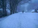 Heavy snow in Malvern and me trying to ski.