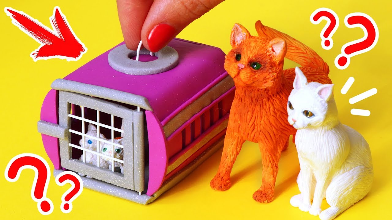 ПЕРЕНОСКА для КОШЕК 🌟 ИМЕНА КОТЯТ !!! 💖 ПИТОМЦЫ для КУКОЛ FIMO Мастер класс Анна Оськина
