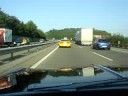 screaming yellow sixer on the road