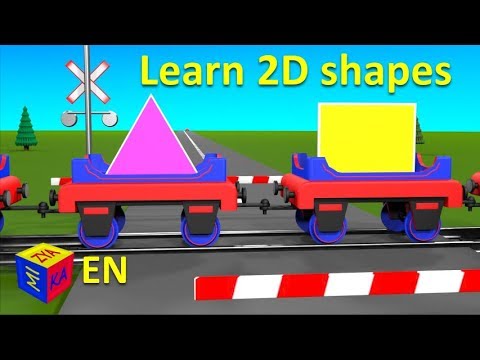 Educational videos for toddlers. Shapes for kindergarten. Choo-Choo Train and 2D Shapes.