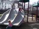 Haley going down the slide Haley going down the slide