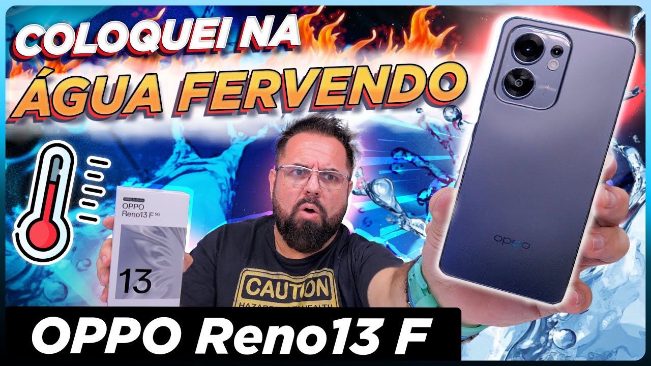 O celular que SOBREVIVEU à ÁGUA FERVENDO com IP69 e uma IA PODEROSA: OPPO Reno13 F!