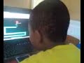 kid does scary maze game (black kid)
