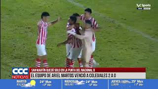 SAN MARTÍN QUEDÓ SOLO EN LA PUNTA DEL NACIONAL B