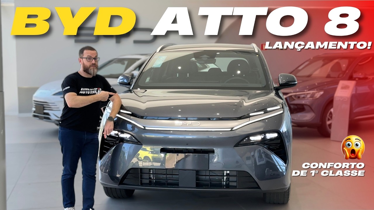 NOVO BYD ATTO 8 PHEV - SUV de 7 Lugares Com Luxo e Desempenho!