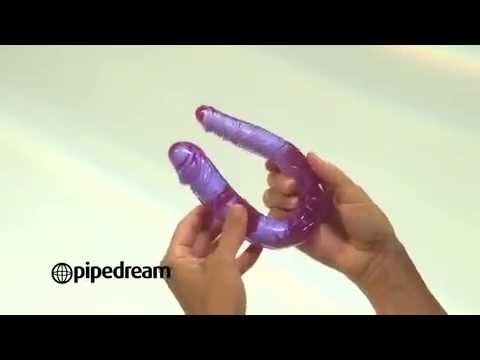 Фаллоимитатор двусторонний с вибропулей Toyfa Double Dildo, фиолетовый УТ-00002015 - TOYFA - Двухсторонние фаллоимитаторы - Купить