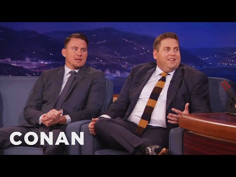 CHANNING TATUM - If you want to drive Jonah crazy, grab his lower thigh and squeeze HARD, just like Channing. More CONAN @ http://teamcoco.com/video Team Coco is the official...