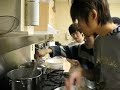 Chinese students cook for school