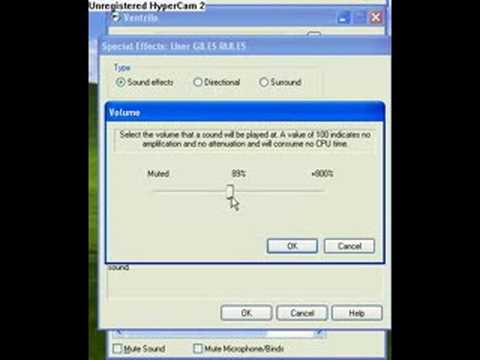 how to adjust user volume in ventrilo