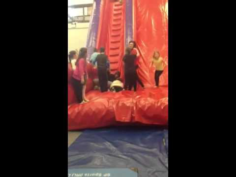 Woman Slides Down Slide The Wrong Way