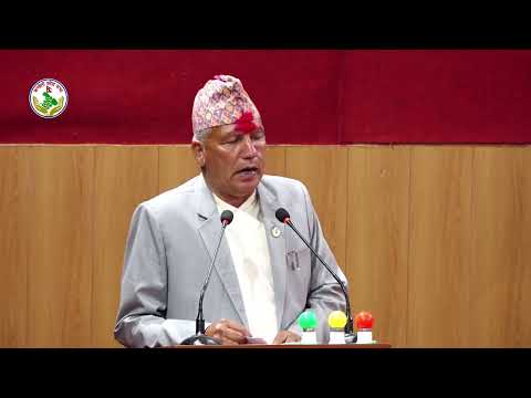 Minister of Social Development Khadg Bahadur Pokharel while answering questions and inquiries