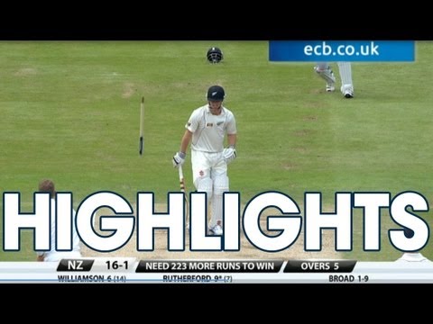 New Zealand - Highlights from the morning session of Day 4 (Sunday) between England and New Zealand at Lord's in the first Investec Test match.