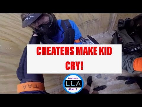 Airsoft cheaters make kid cry.