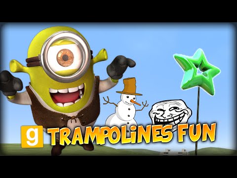 THE EPIC SHREK AND SNOWMAN CHALLENGE - GMOD Trampoline Funny Moments #2