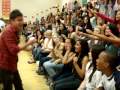 HK Celebrity BBall Game Allen Evangelista throwing out balls Woodbridge High