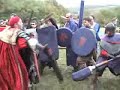 This is a bunch of shots of shield walls charging and fighting each other.