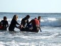 Quadraplegic Surfer Patrick Ivison Surfing at Cardiff State Beach