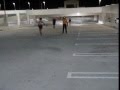 Skating down a parking lot