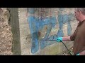 Taginator graffiti removal off of concrete in Wilmington, DE. USA