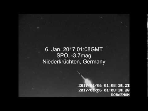 Bright Meteor 6.1.2017 1:08 GMT  uploaded by Hans Schremmer