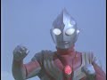 Battle between Ultraman Tiga and Goldras from episode 36, 