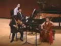 frank huang (violin), alisa weilerstein (cello) and ron regev (piano) performing the scherzo from mendelssohn's d minor trio, opus 49.