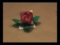 Оригами видеосхема розы стебель с листьями для розы Кавасаки