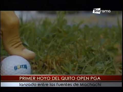 Primer Hoyo del Quito Open PGA lanzando entre las fuentes de Machachi