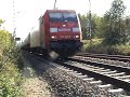 BR 152 von Railion f�hrt Bei Rheinbreitbach nach Signalhalt Richtung K�ln Bonn Bad Honnef