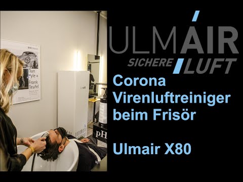 Ulmair Corona virus air purifier use at the hairdresser