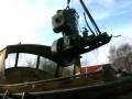 Scania crane truck, removing an old hotbulb engine