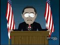 Obama's speech South Park style and Randy is his NO. 1 Fan