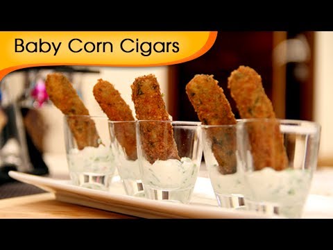 Baby Corn Cigars – Vegetarian Starter Recipe by Ruchi Bharani
