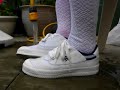 my dunlop volleys plimsolls getting a good soaking again. this video also has sound.