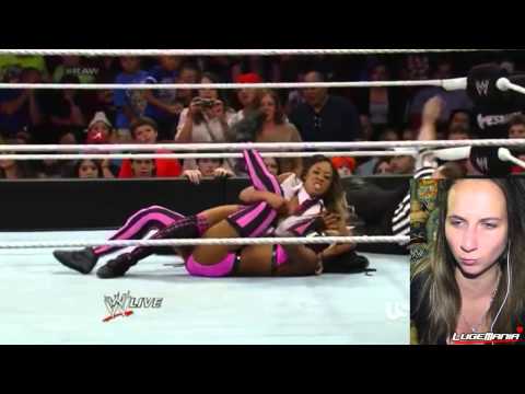 WWE Raw 7/28/14 Naomi Natalya vs Cameron Alicia Fox Live Commentary