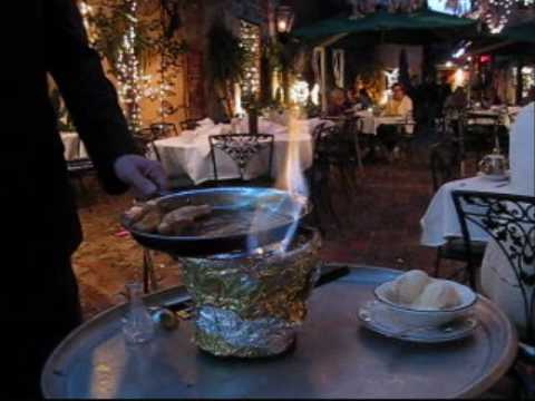Flaming Bananas Foster at Court of Two Sisters, New Orleans