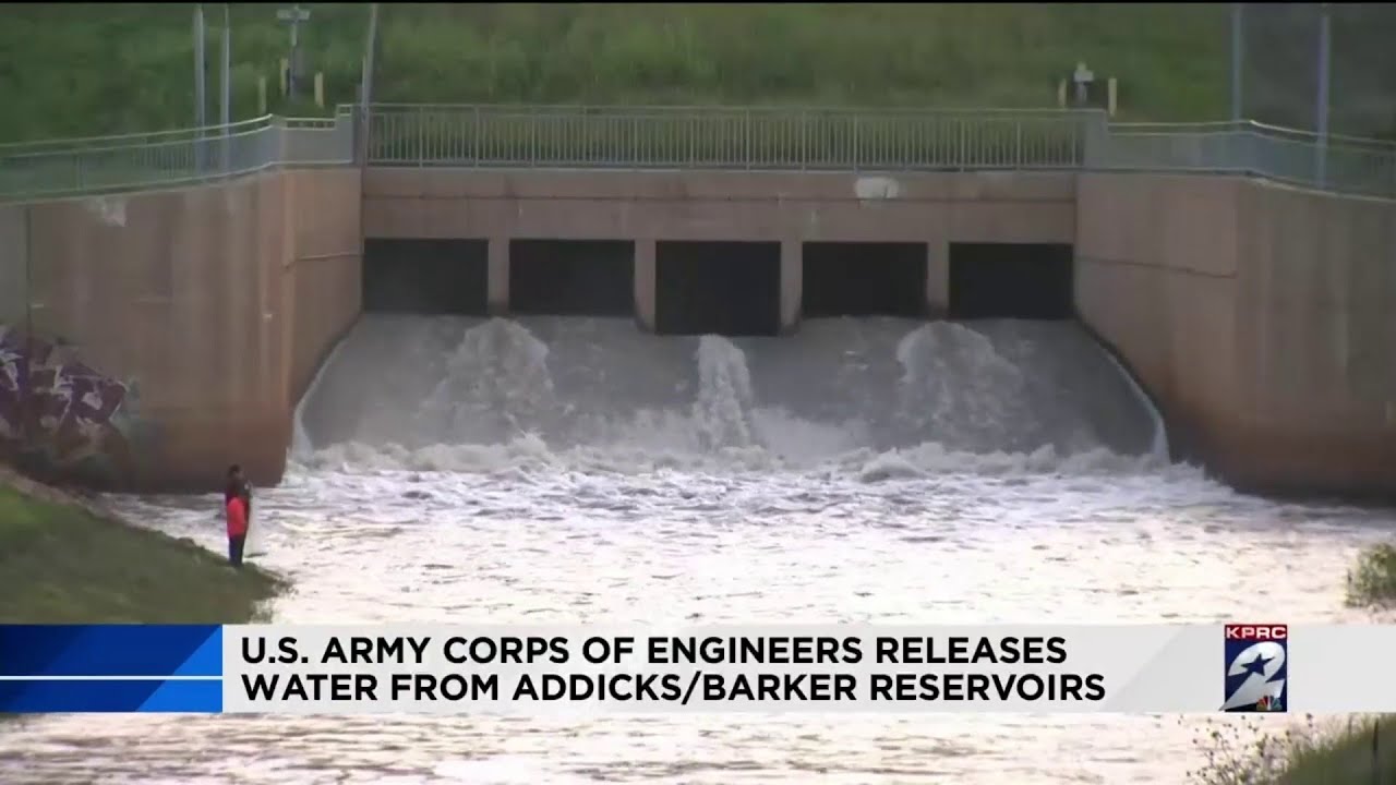 अमेरिकी सेना कोर ऑफ इंजीनियर्स ने एडिक्स/बार्कर जलाशयों से पानी छोड़ा