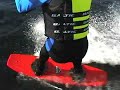 Old man learns to ride a wakeboard Old man learns to ride a wakeboard