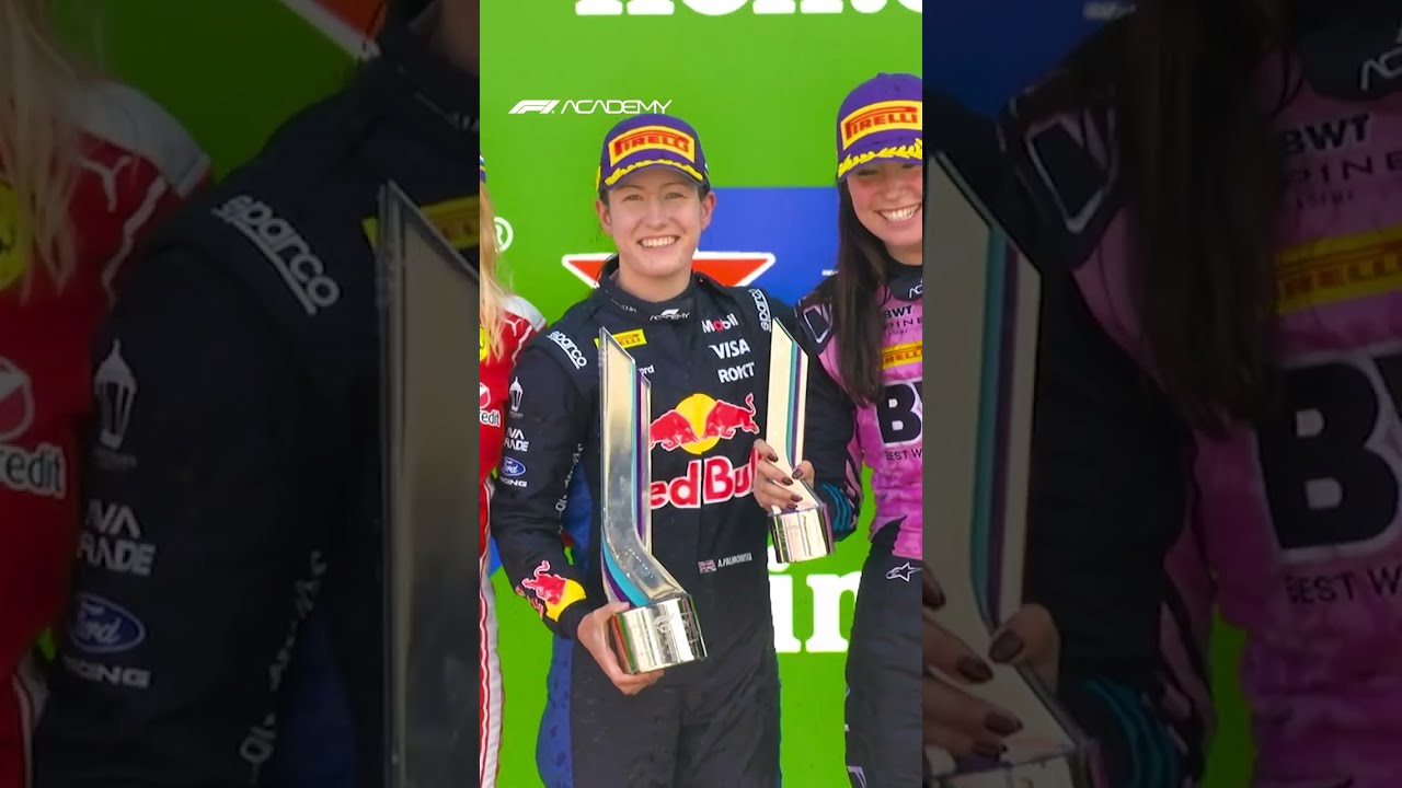 Popping the corks on the #F1ACADEMY Feature Race podium at Zandvoort 🍾💜 | F1 ACADEMY