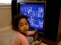 Isabella watching and singing to Crystal Kay