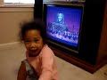 Isabella watching and singing to Crystal Kay