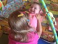 Kylie playing with Anika