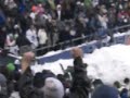 snowballs thrown at jets person snowballs thrown at jets person