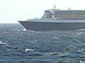 Queen Mary 2 crossing the Atlantic as seen from the QE2