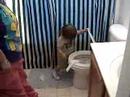 Whyatt meets the toilet.. haha