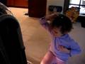 Jenelle playing with the vacuum!